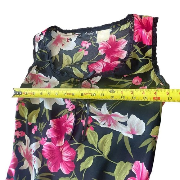 Boutique Europa Floral Midi Slip Dress Lace Trim Lightweight Womens Size 6 - Picture 9 of 9